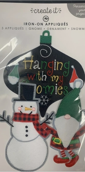 create it Other - create it iron on appliques Winter Xmas  Gnome Ornament Snowman